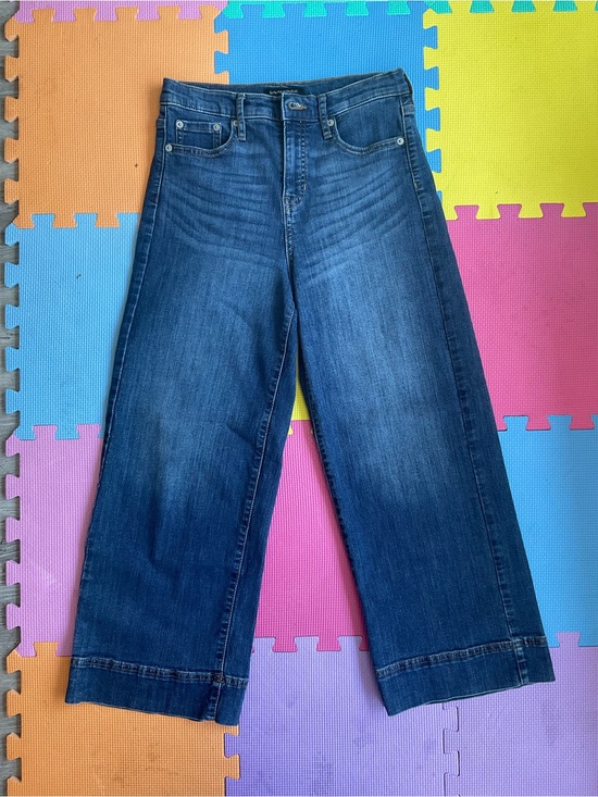 Banana Republic Denim - 🍊Timeless Classic Banana Republic Dark Blue High-Rise Wide Leg Crop Jeans Size 2